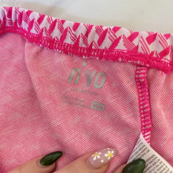 NiVO Golf Tennis Hike Walk Shorts Womens Medium M Pink White Geometric Gym Yoga - Picture 5 of 8